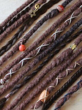 Auburn Red Brown Synthetic Hair Dreadlocks Accents Locs Braid Viking Hippie Boho